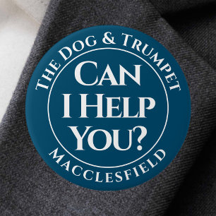 Kann ich dir helfen? Schaltfläche Abzeichen Button