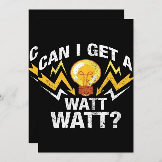 Kann ich ein Watt bekommen? - Funny Electrical Ankündigung (Vorne/Hinten)
