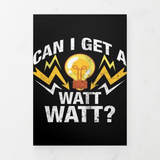 Kann ich ein Watt bekommen? - Funny Electrical Dreifach Gefaltete Ankündigung (Cover)