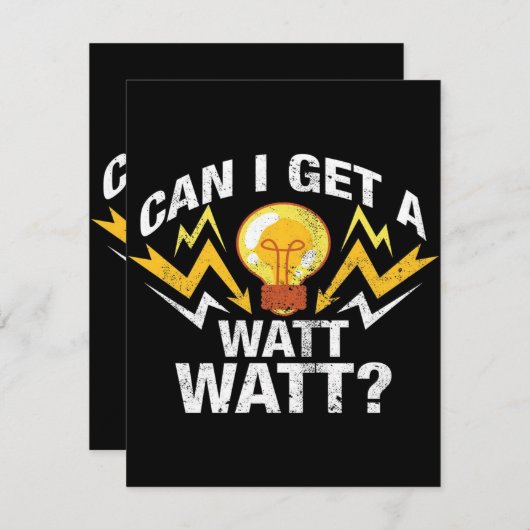 Kann ich ein Watt bekommen? - Funny Electrical Einladung (Vorne/Hinten)