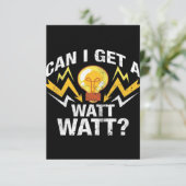 Kann ich ein Watt bekommen? - Funny Electrical RSVP Karte (Stehend Vorderseite)