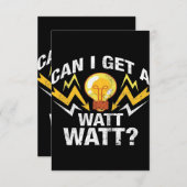 Kann ich ein Watt bekommen? - Funny Electrical RSVP Karte (Vorne/Hinten)