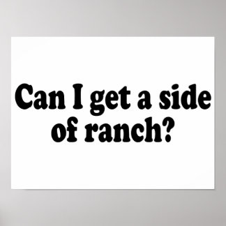 Kann ich eine Seite Ranch bekommen? Sarcastic Meme Poster