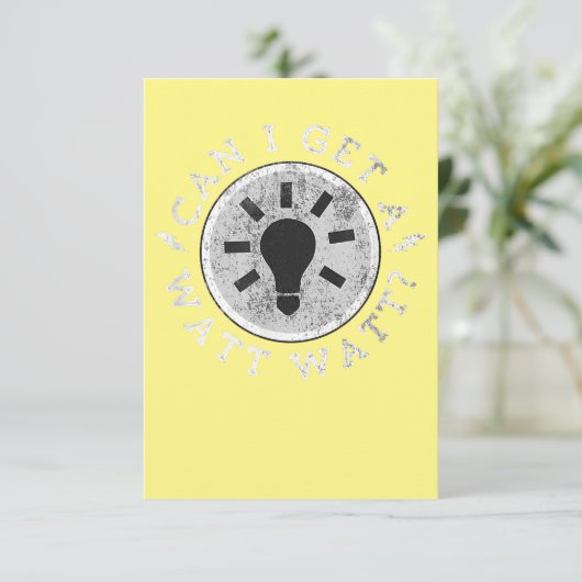 Kann ich einen Watt Funny Liebhaber Elektroingenie Dankeskarte (Stehend Vorderseite)