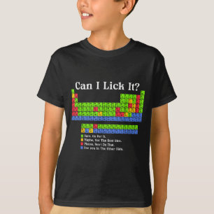 Kann ich es ablecken Periodensystem-Diagramm Chemi T-Shirt