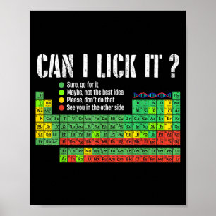Kann ich es ablecken Periodensystem Lustiger Wisse Poster