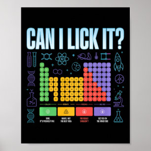 Kann ich es lecken Tee Lustige Periodensystem Lehr Poster