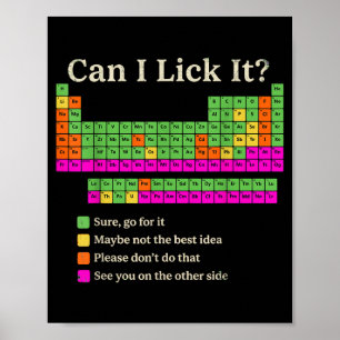 Kann ich es Periodensystem Lustige Chemie Wissensc Poster