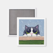 Kann ich hereinkommen? - Cat Magnet (Vorderseite/Rückseite)