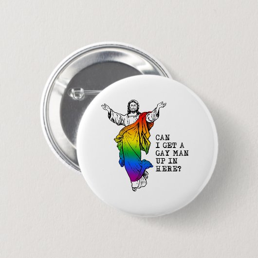 Kann ich hier einen Schwulen holen? Button (Vorne & Hinten)