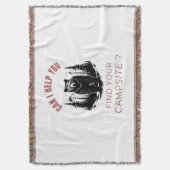 Kann ich Ihnen helfen, Ihren Campingplatz zu finde Decke (Vorderseite Vertikal)