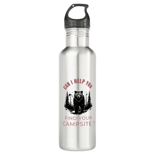 Kann ich Ihnen helfen, Ihren Campingplatz zu finde Edelstahlflasche (Vorderseite)