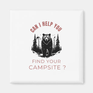 Kann ich Ihnen helfen, Ihren Campingplatz zu finde Magnet