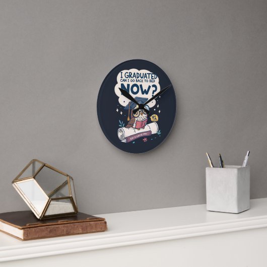 Kann ich jetzt wieder zu Bett gehen? Runde Wanduhr (Büro)