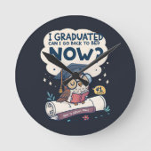 Kann ich jetzt wieder zu Bett gehen? Runde Wanduhr (Vorderseite)