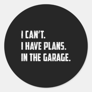 Kann ich keine Pläne in der Garage Auto Mechanik f Runder Aufkleber