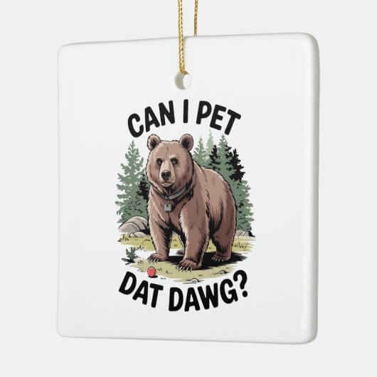 Kann ich mit Dawg essen gehen? Keramikornament (Links)