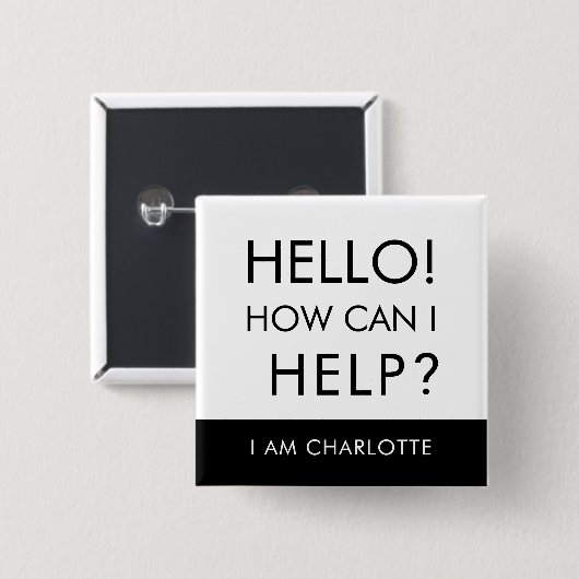 Kann ich Wohltätigkeit Event Volunteer individuell Button (Vorne & Hinten)