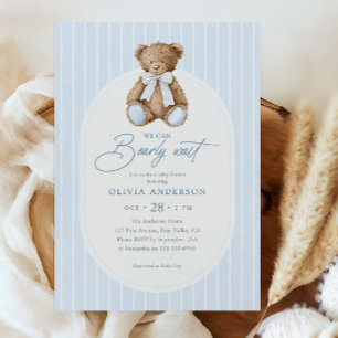 Kann kaum warten Teddybär-Baby-Party Einladung