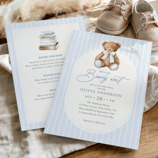 Kann kaum warten Teddybär Baby- Shower Einladung