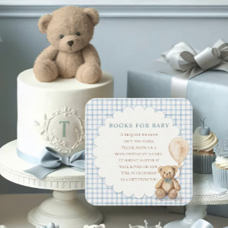 Kann kaum warten Teddybär-Bücher für Baby-Party Begleitkarte