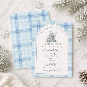 Kann kaum Winter warten Süßer Eisbär Baby Shower Einladung