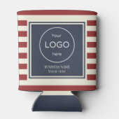 Kann kühleres Firmenlogo rot blau gestreift Dosenkühler (Rückseite)