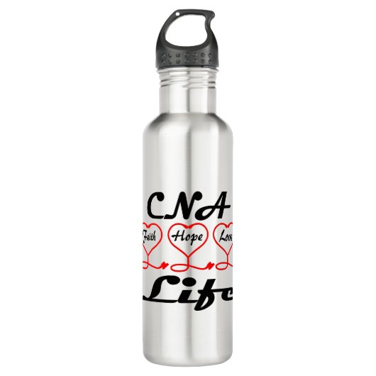 KANN Liebe-Glauben hoffen Edelstahlflasche (Vorderseite)