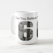 Kann man es glauben, 60 zu werden? Kinderfoto-Coll Kaffeetasse (Vorderseite Links)