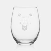 Kann mein Licker Cat, Punny Cat Sprichwort nicht h Weinglas Ohne Stiel (Rückseite)