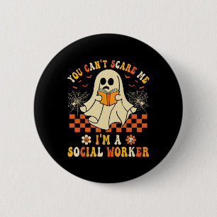 Kann mich nicht als Sozialarbeiter zu Halloween an Button