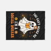 Kann mich nicht als Sozialarbeiter zu Halloween an Fleecedecke (Vorderseite (Horizontal))