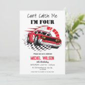 Kann mich nicht erwischen, dass ich vier rote Renn Einladung (Stehend Vorderseite)