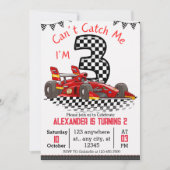 Kann mich nicht erwischen, ich bin 3 Red Race Birt Einladung (Vorderseite)