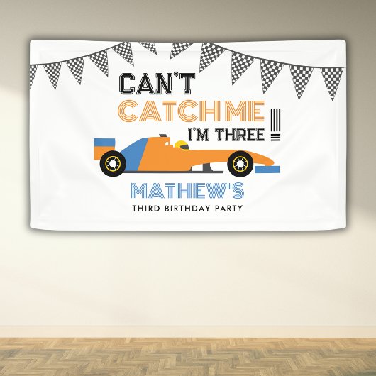 Kann mich nicht erwischen, ich bin drei Rennwagen Banner