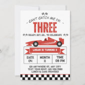 Kann mich nicht erwischen, ich bin drei Rennwagen  Einladung (Vorderseite)