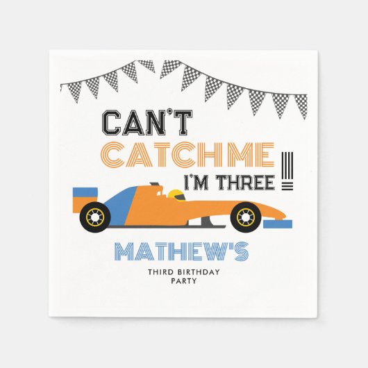 Kann mich nicht erwischen, ich bin drei Rennwagen Serviette (Vorderseite)