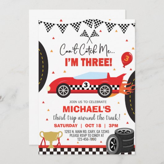 Kann mich nicht fangen, ich bin drei Junge, der zu Einladung (Vorne/Hinten)