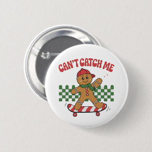Kann Mich Nicht Weihnachts-Gingerbread-Weihnachten Button