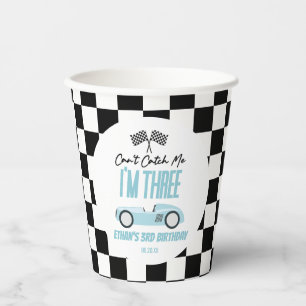 Kann mir kein Blue Race Car 3. Geburtstag Party ho Pappbecher