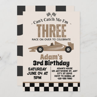 Kann mir kein Rennwagen Junge 3. Geburtstag Party Einladung
