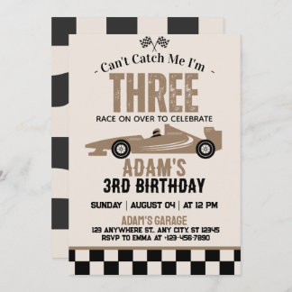 Kann mir kein Rennwagen Junge 3. Geburtstag Party  Einladung