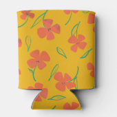 Kann mit hellrot-orangefarbenen Blume kühler werde Dosenkühler (Rückseite)