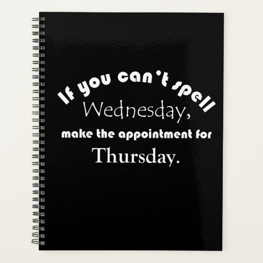 Kann Mittwoch nicht richtig schreiben. FRONY QUOTE Planer (Vorderseite)