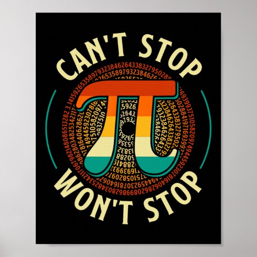 Kann nicht anhalten - Pi Day Math Lover Science Pi Poster (Vorne)
