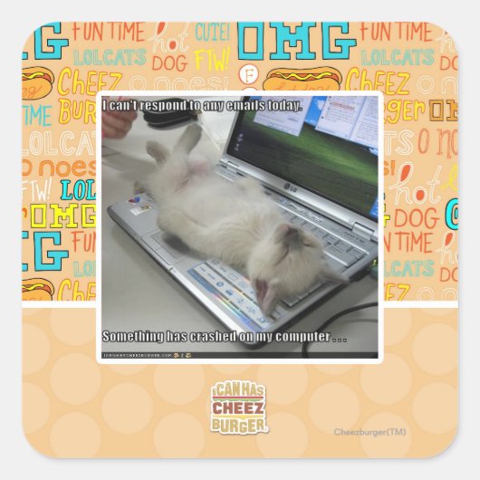 Kann nicht antworten quadratischer aufkleber (Vorderseite)