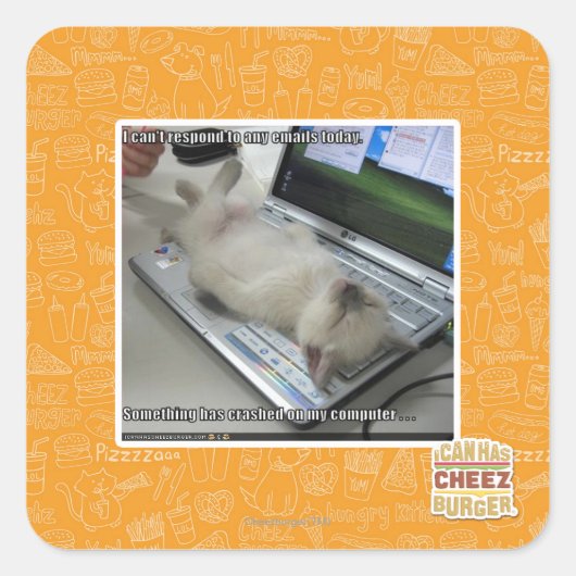 Kann nicht antworten quadratischer aufkleber (Vorderseite)