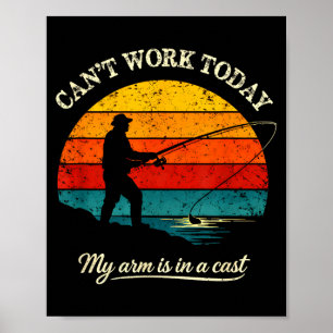 Kann nicht arbeiten, Arm ist in Gips lustiges Ange Poster
