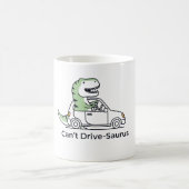 Kann nicht Auto-Saurus fahren Kaffeetasse (Mittel)