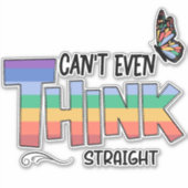 Kann nicht einmal direkt denken aufkleber (Vorderseite)